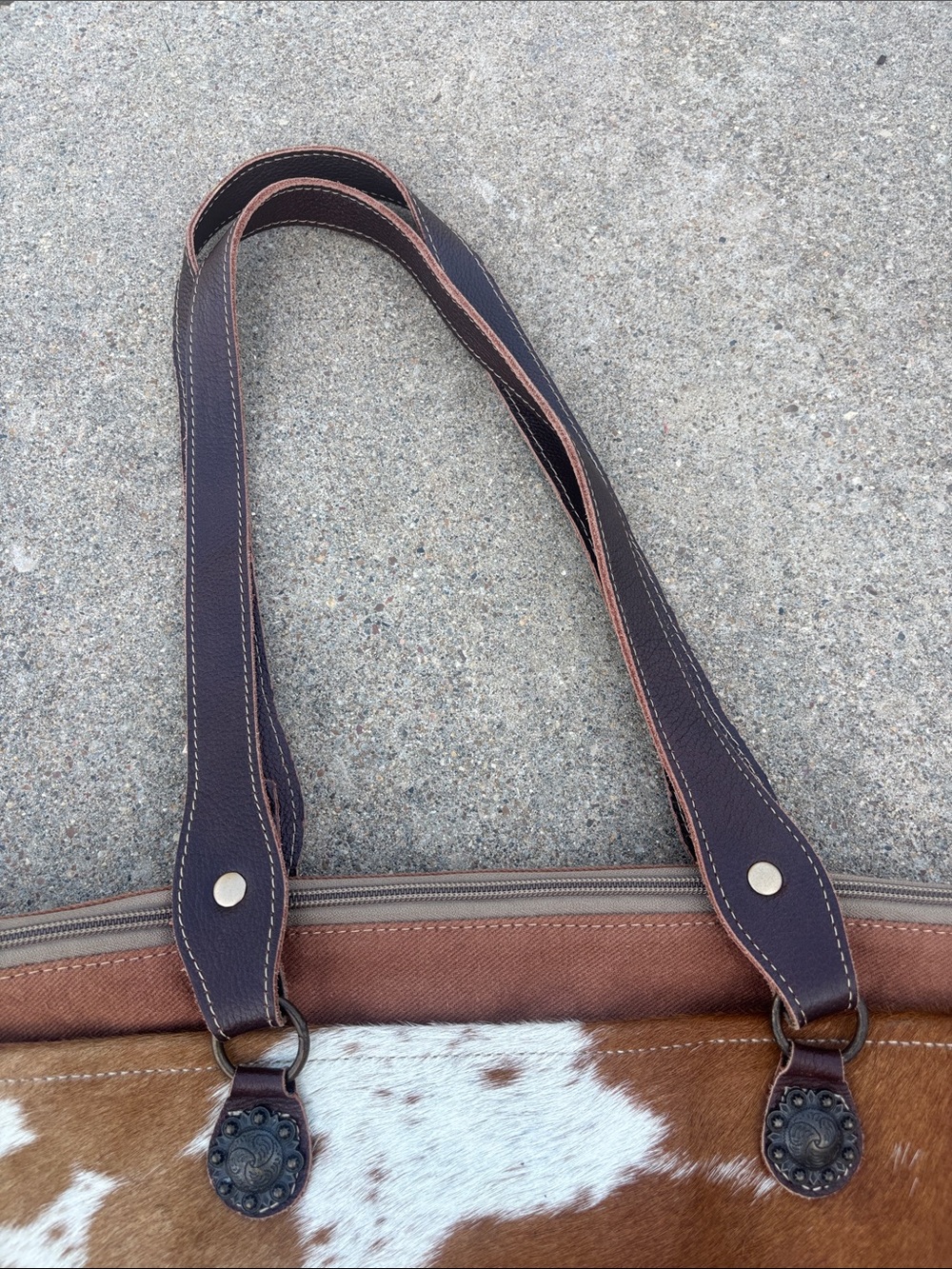 Myra “Juniper” canvas and hairon weekender bag - Picture 2 of 16